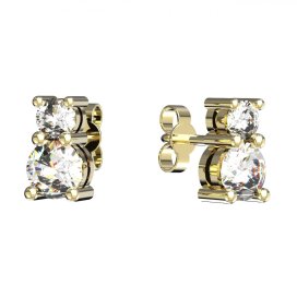 BG zlaté náušnice 746 Žluté zlato - 585 Diamant