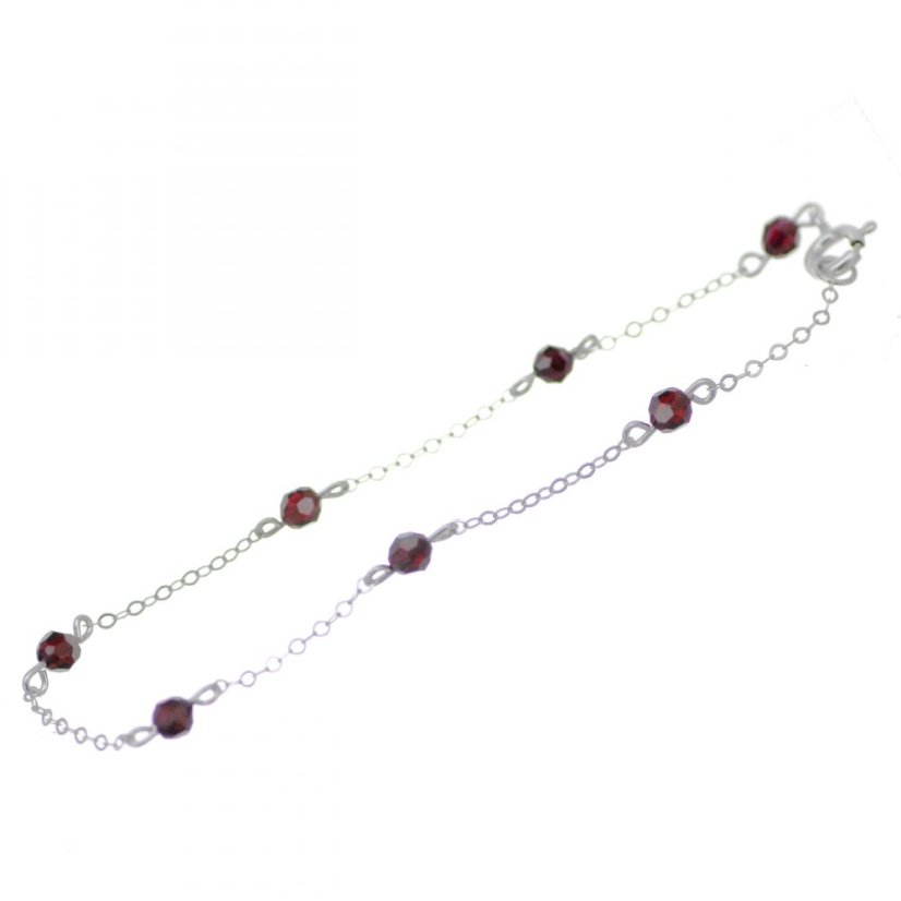 BG náramek s granátem  031B Stříbro 925 - rhodium Granát