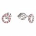 BeKid, Gold kids earrings -836 - Switching on: Screw, Metal: White gold 585, Stone: Red cubic zircon