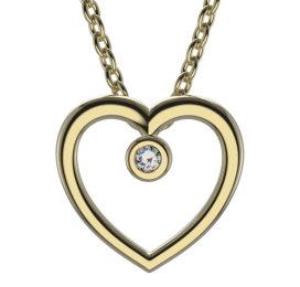 BG zlatý přívěšek srdíčko 1259 Žluté zlato - 585 Bílý kubický zirkon