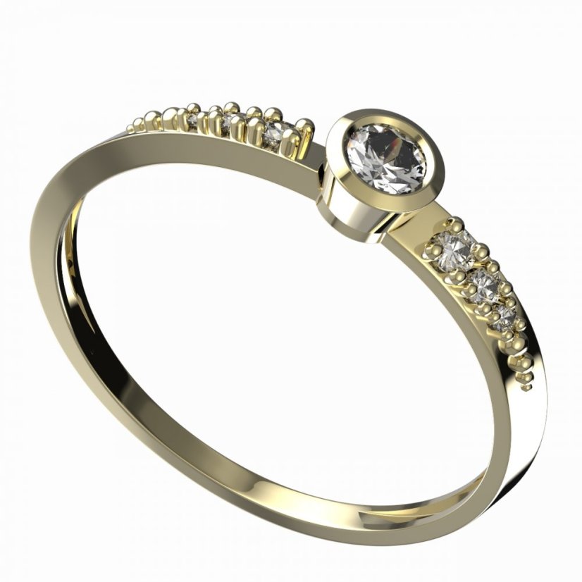 BG zlatý diamantový prstýnek 551 D Žluté zlato - 585 Diamant lab-grown
