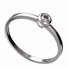BG zlatý diamantový prstýnek 550 C Bílé zlato - 585 Diamant lab-grown
