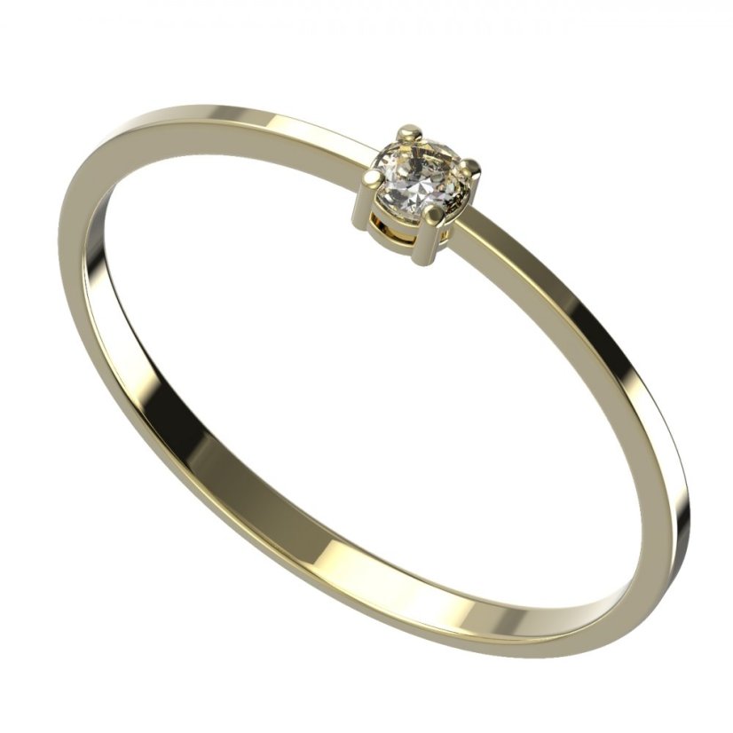 BG zlatý diamantový prstýnek 905 Žluté zlato - 585 Diamant lab-grown