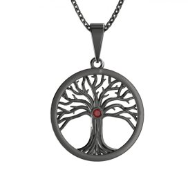 BG přívěs granát strom života 039 Stříbro 925 - ruthenium (30-90dní) Granát