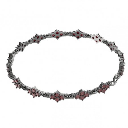 BG bracelet 063 - Metal: Silver 925 - rhodium, Stone: Garnet