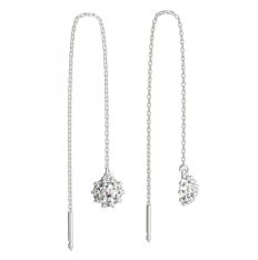 BG zlaté náušnice kytička 850 Bílé zlato - 585 Diamant