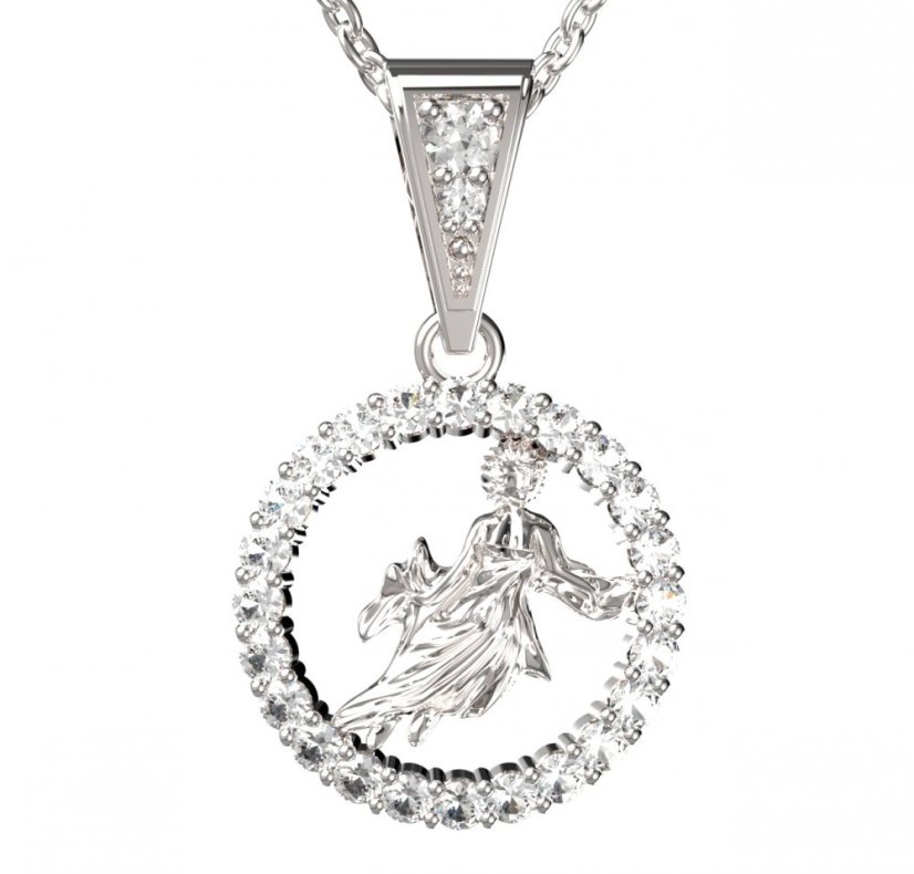 BG zlatý přívěšek Panna 052 Bílé zlato - 585 Diamant