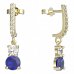 BeKid, Gold kids earrings -857 - Switching on: Pendant hanger, Metal: Yellow gold 585, Stone: Dark blue cubic zircon