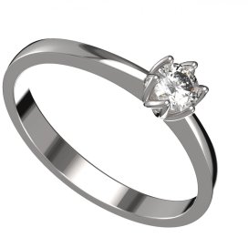 BG zlatý diamantový prstýnek 1122 Bílé zlato - 585 Diamant lab-grown