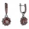 BG circular earring 751-84 - Metal: Silver 925 - rhodium, Stone: Moldavit and garnet