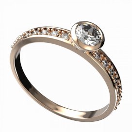 BG zlatý diamantový prstýnek 555 E Růžové zlato 585 (30-90dní) Diamant lab-grown