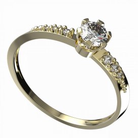 BG zlatý diamantový prstýnek 870D Žluté zlato - 585 Diamant lab-grown