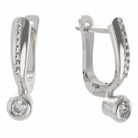 BG zlaté náušnice 550 Bílé zlato - 585 Diamant