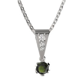 BG vltavín přívěšek 870 Bílé zlato - 585 Vltavín a diamant