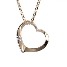 BG zlatý diamantový přívěs  srdíčko 004 Růžové zlato 585 (30-90dní) Diamant lab-grown