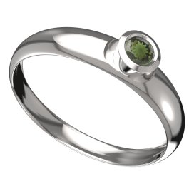 BG vltavínový prsten 551T Bílé zlato - 585 Vltavín