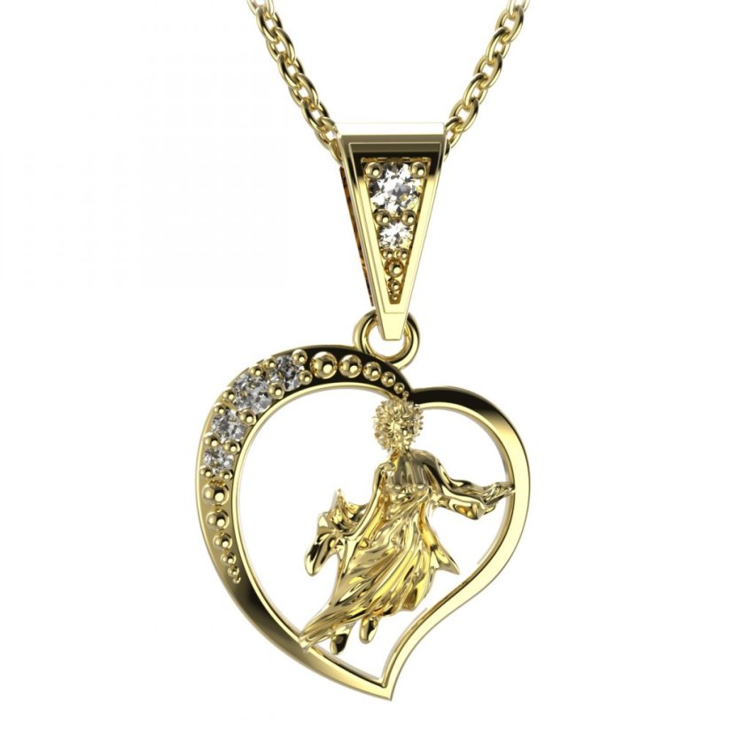 BG zlatý přívěšek Panna 042 Žluté zlato - 585 Diamant