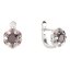 BG náušnice kulaté -  994-07 Stříbro 925 - rhodium Vltavín a granát