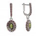 BG earrings with natural garnet or moldavian 1483