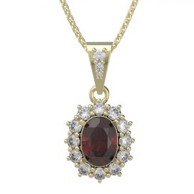 Zlatý přívěsek s červeným zirkonem, žluté zlato 585 – 972