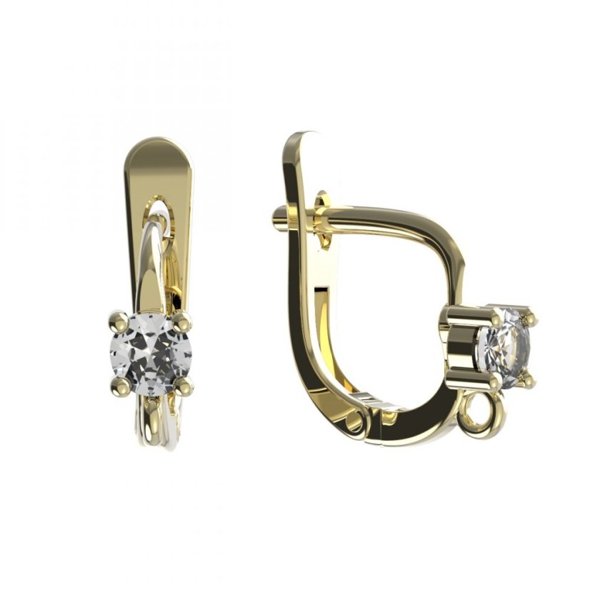 BG zlatý závěs dámské náušnice /25-z Žluté zlato - 585 Diamant
