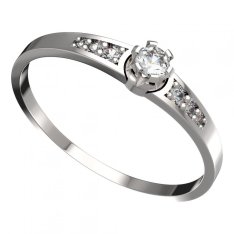 BG zlatý prstýnek 553 J Bílé zlato - 585 Diamant