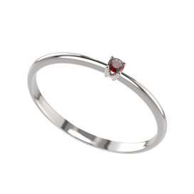 BG zlatý prstýnek s granátem 903 Bílé zlato - 585 Granát