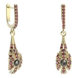 BG náušnice s přírodní perlou 537-G91 Stříbro 925 - pozlacené Granát a tahiti perla