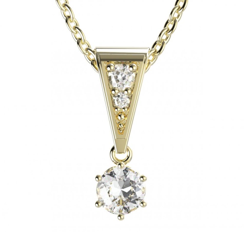 Zlatý přívěsek s diamantem, žluté zlato 585 – 1294 (ZD3412941)