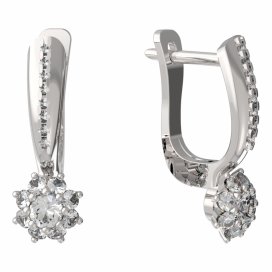 BG zlaté náušnice 886 Bílé zlato - 585 Diamant