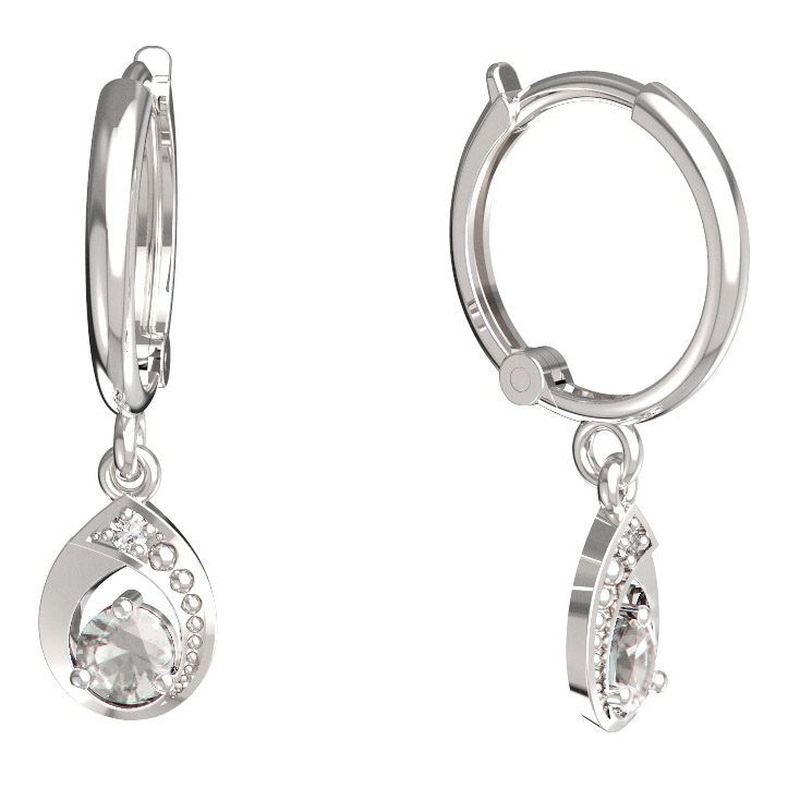 BeKid dětské náušnice 1242 Bílé zlato - 585 Diamant
