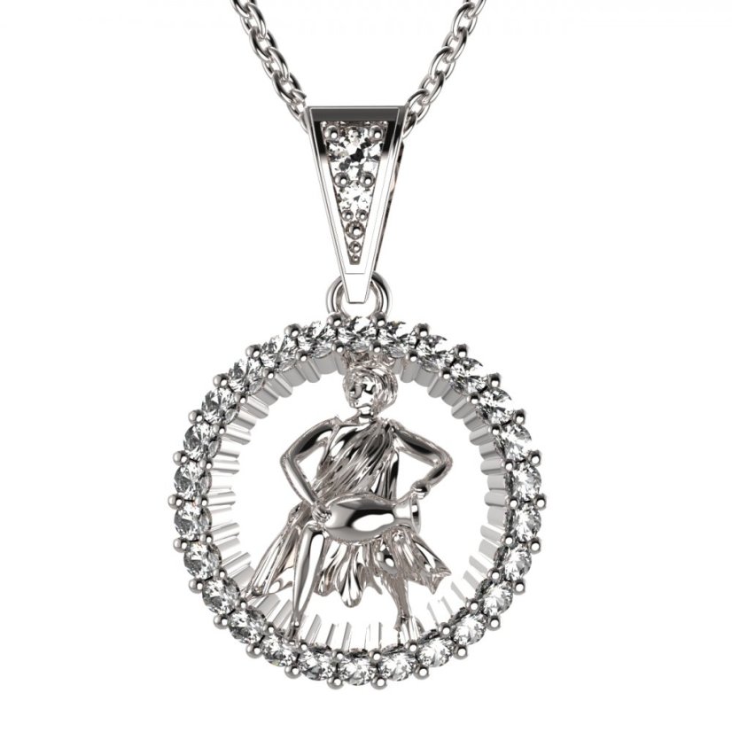 BG zlatý přívěšek Vodnář 045 Bílé zlato - 585 Diamant
