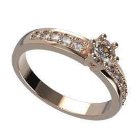 BG zlatý diamantový prstýnek 1453 /zásnubní-snubní/ Růžové zlato 585 (30-90dní) Diamant lab-grown