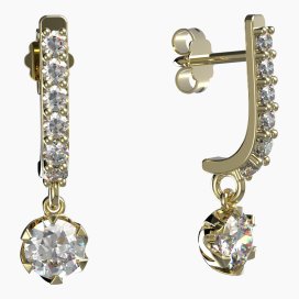 BG zlaté náušnice 872 Žluté zlato - 585 Diamant