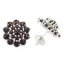 Stříbrné náušnice s českým granátem, ruthenium, puzety – 317