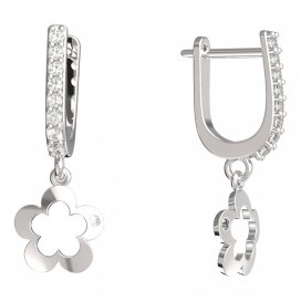 BeKid dětské náušnice pětilístek 832 Bílé zlato - 585 Diamant