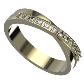 BG zlatý snubní prsten SN21 Žluté zlato 585 (30-90dní) Bílý kubický zirkon