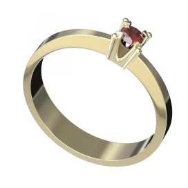 BG zlatý prstýnek s granátem nebo vltavínem 779 Žluté zlato - 585 Granát
