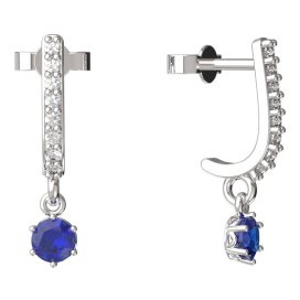 BeKid dětské náušnice 1293 Bílé zlato - 585 Tmavě modrý kubický zirkon