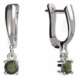 BG zlaté vltavínové náušnice 725 Bílé zlato - 585 Vltavín