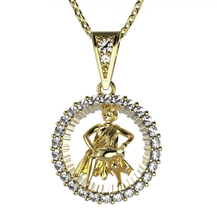 BG zlatý přívěšek Vodnář 045 Žluté zlato - 585 Diamant