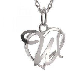 BG zlatý přívěsek písmenko W - 1431 Bílé zlato - 585