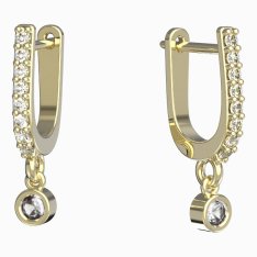 BG zlaté náušnice 767 Žluté zlato - 585 Diamant