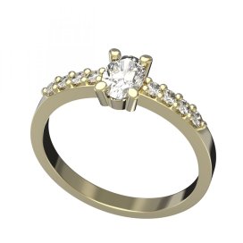 BG zlatý diamantový prstýnek 710 Žluté zlato - 585 Diamant lab-grown