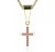 BG zlatý přívěšek křížek 1107 Žluté zlato - 585 Červený kubický zirkon