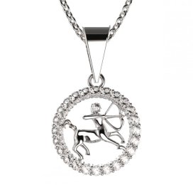 BG zlatý přívěšek Střelec 052 Bílé zlato - 585 Bílý kubický zirkon