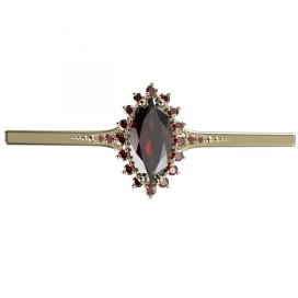 BG brož 513K Stříbro 925 - pozlacené Granát