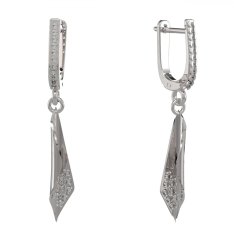 BG zlaté náušnice 1364 Bílé zlato - 585 Diamant