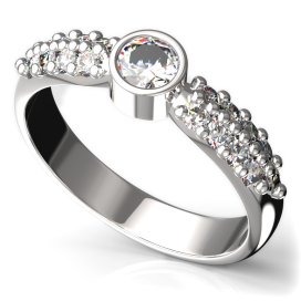 BG zlatý prstýnek 719 Bílé zlato - 585 Diamant