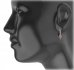 BG circular earring 258-94 - Metal: White gold 585, Stone: Moldavite and cubic zirconium